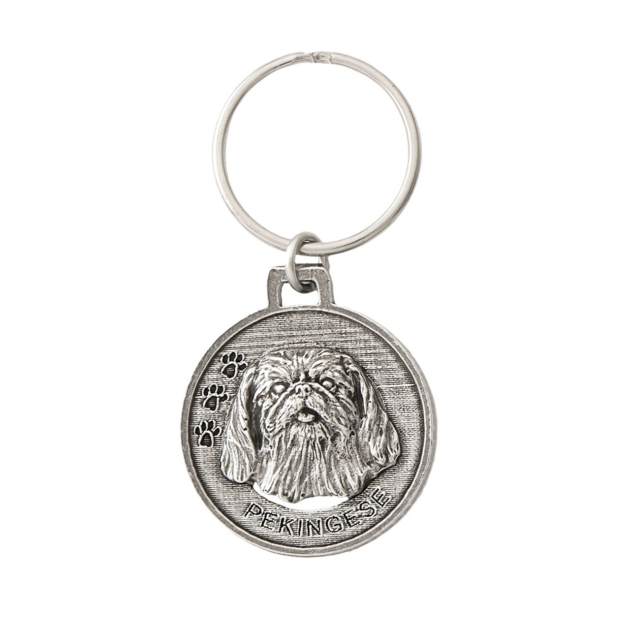 Pekingese Pewter Keychain, D136KC