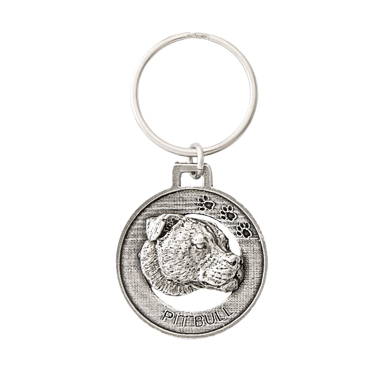 Pit Bull Pewter Keychain, D138KC