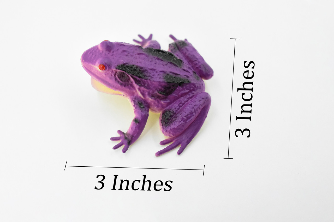 Frog, Purple Toad, Rubber Toy, Realistic, Rainforest Amphibian, Figure, Model, Replica, Kids, Educational, Gift,     3" 