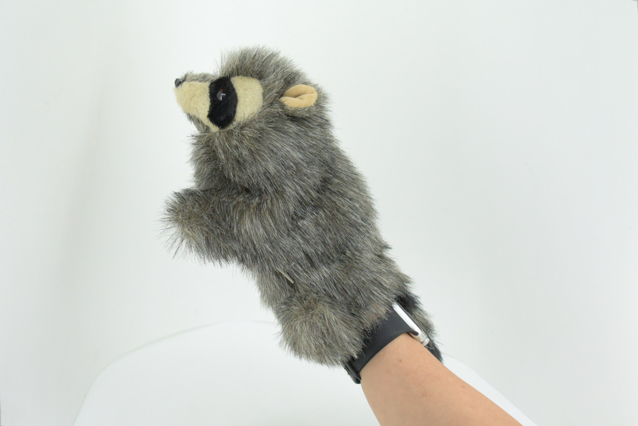 Raccoon Hand Puppet, Very Nice Plush, Stuffed Animal, Educational, Realistic Figure, Lifelike Model, Replica, Gift,     15"     F019 B405                                     