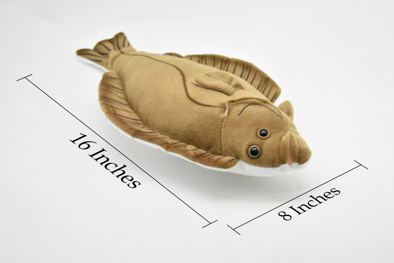 Halibut, Flat Fish, Very Nice Plush Fish, Stuffed Animal, Educational, Realistic Figure, Gift,       17"