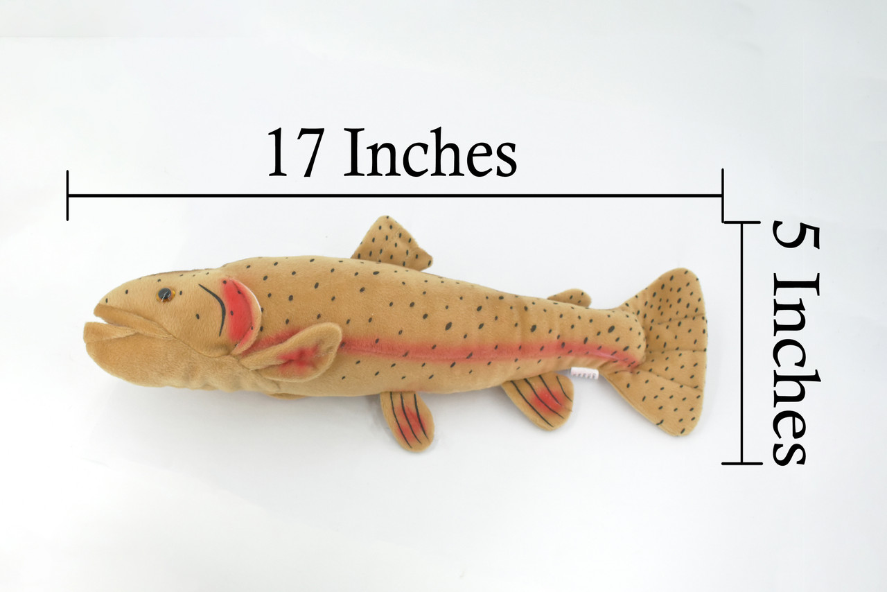Cutthroat Trout, Very Nice Plush Fish, Stuffed Animal, Educational, Toy, Kids, Realistic Figure, Gift,       17"