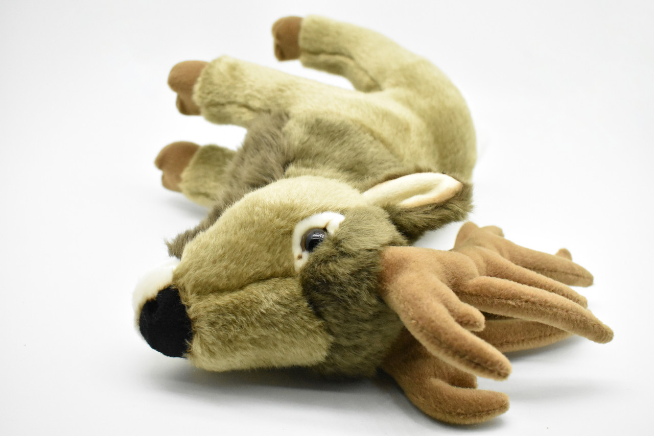 Elk Plush Toy, Realistic Stuffed Animal, Wapiti, Lifelike, Stuffed Elk, Soft, Toy, Educational, Kids, Gift     12"    F4501 BB51