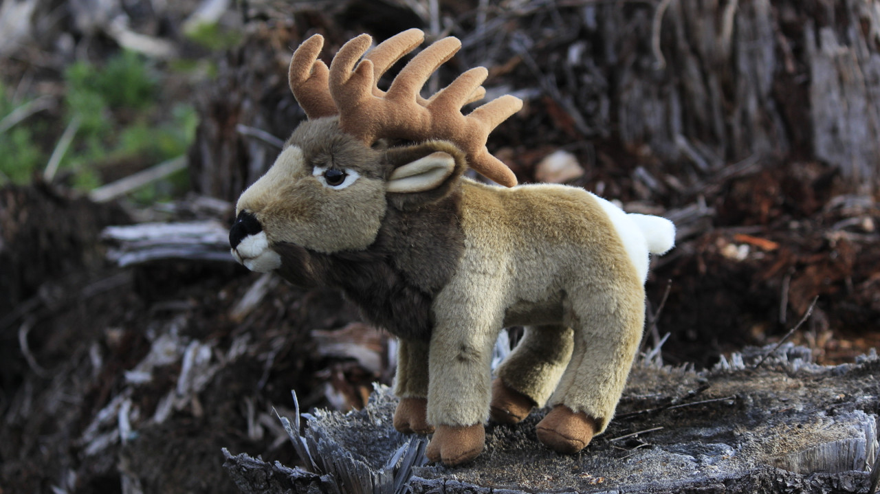 Elk Plush Toy, Realistic Stuffed Animal, Wapiti, Lifelike, Stuffed Elk, Soft, Toy, Educational, Kids, Gift     12"    F4501 BB51