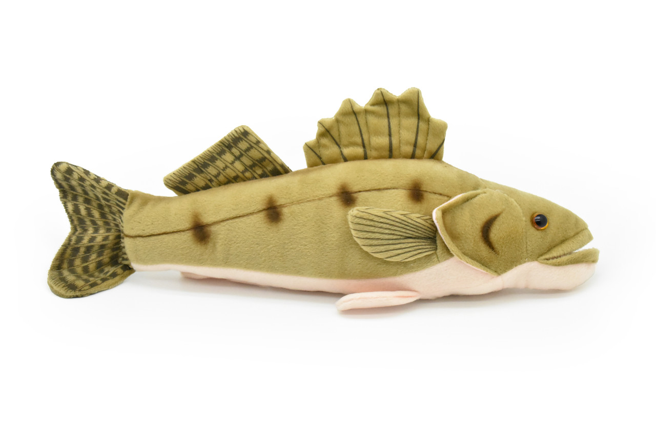 Walleye, Fish, Pikeperch, Yellow Pike, Very Nice Plush Fish, Stuffed Animal, Educational, Toy, Kids, Realistic Figure, Gift,    17"