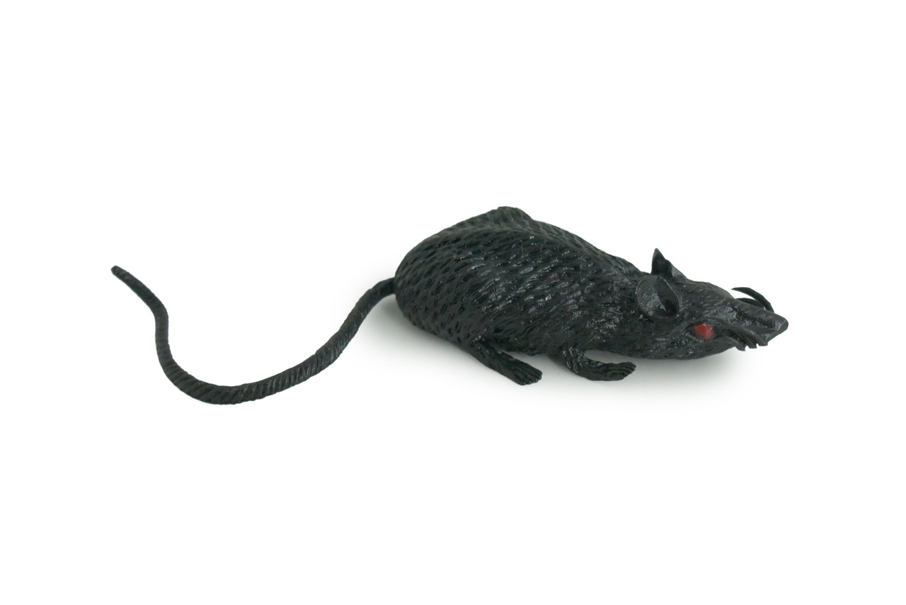 Mouse, Mice, Black, Rodent, Soft Rubber, Educational, Toy, Kids, Realistic Figure, Lifelike Model, Gift,     3 Inches Long.  5 Inches with Tail.  