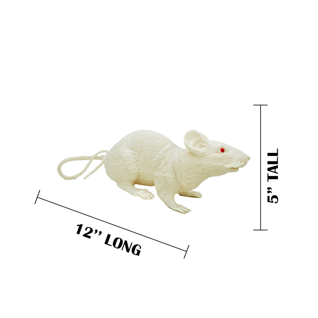 Handmade toy made of polymer clay white rat symbol of 2020 Stock