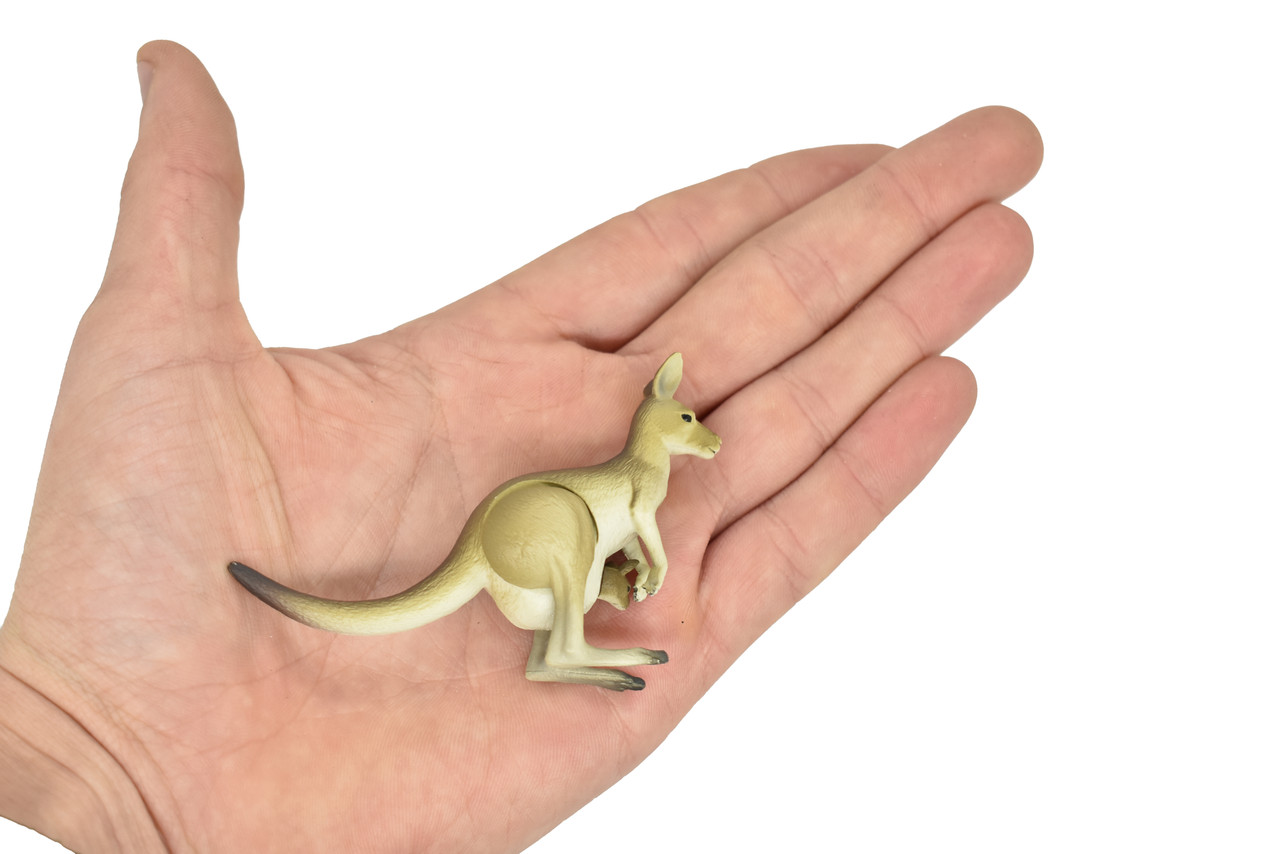 Kangaroo with Baby Joey Realistic Toy Model Plastic Replica Animal Kids