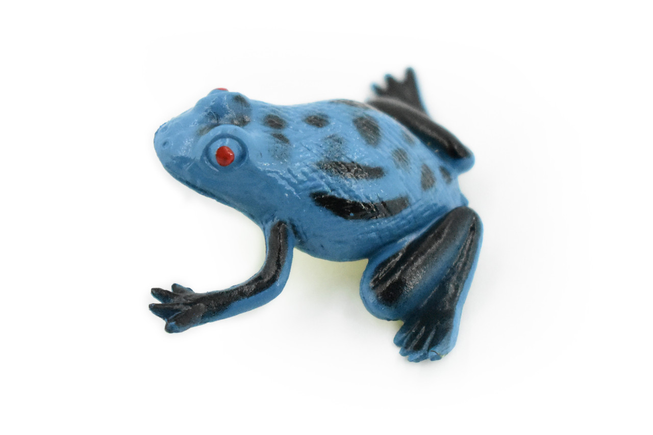 Blue Poison Dart Frog, Arrow Frog, Very Nice Plastic Design, Educational, Diorama, Realistic Figure, Lifelike, Replica, Toy, Kids, 1 1/2 Inches.