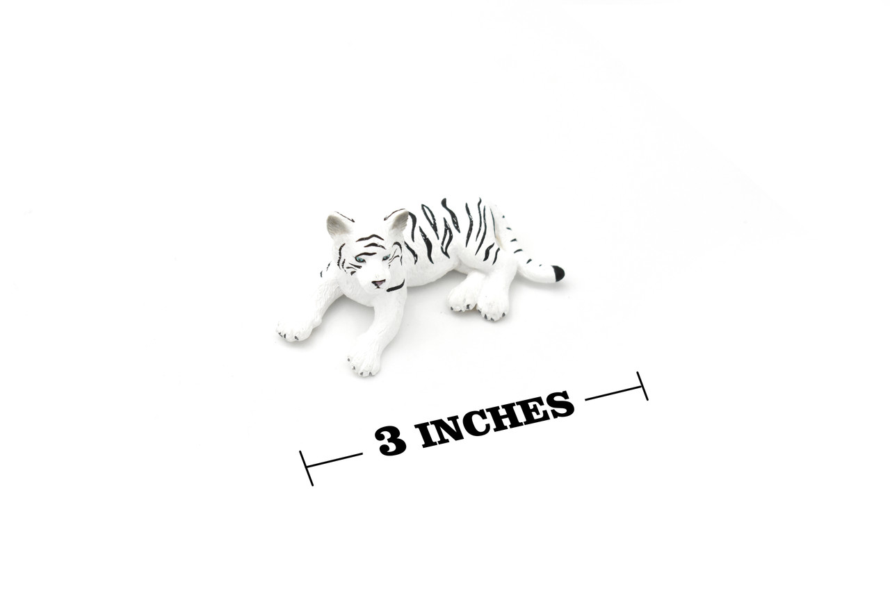 Tiger Cub, White, Realistic Toy Model Plastic Replica Animal, Kids Educational Gift  3"  M069 B642