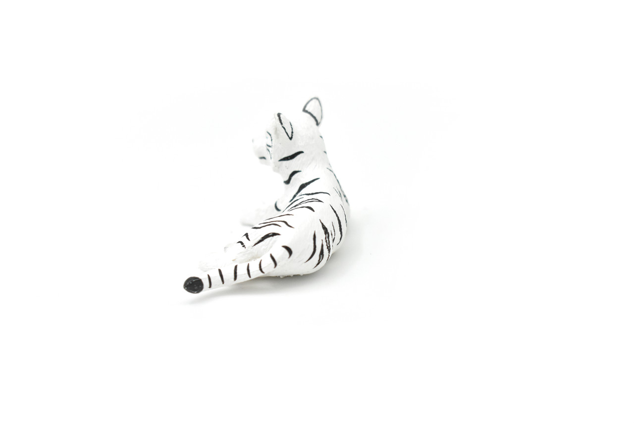 Tiger Cub, White, Realistic Toy Model Plastic Replica Animal, Kids Educational Gift  3"  M069 B642