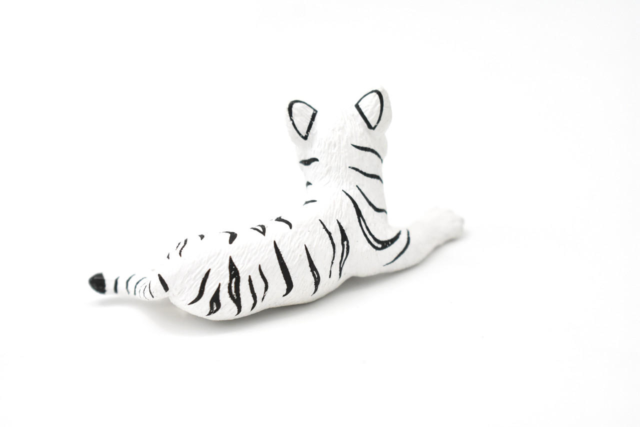 Tiger Cub, White, Realistic Toy Model Plastic Replica Animal, Kids Educational Gift  3"  M069 B642