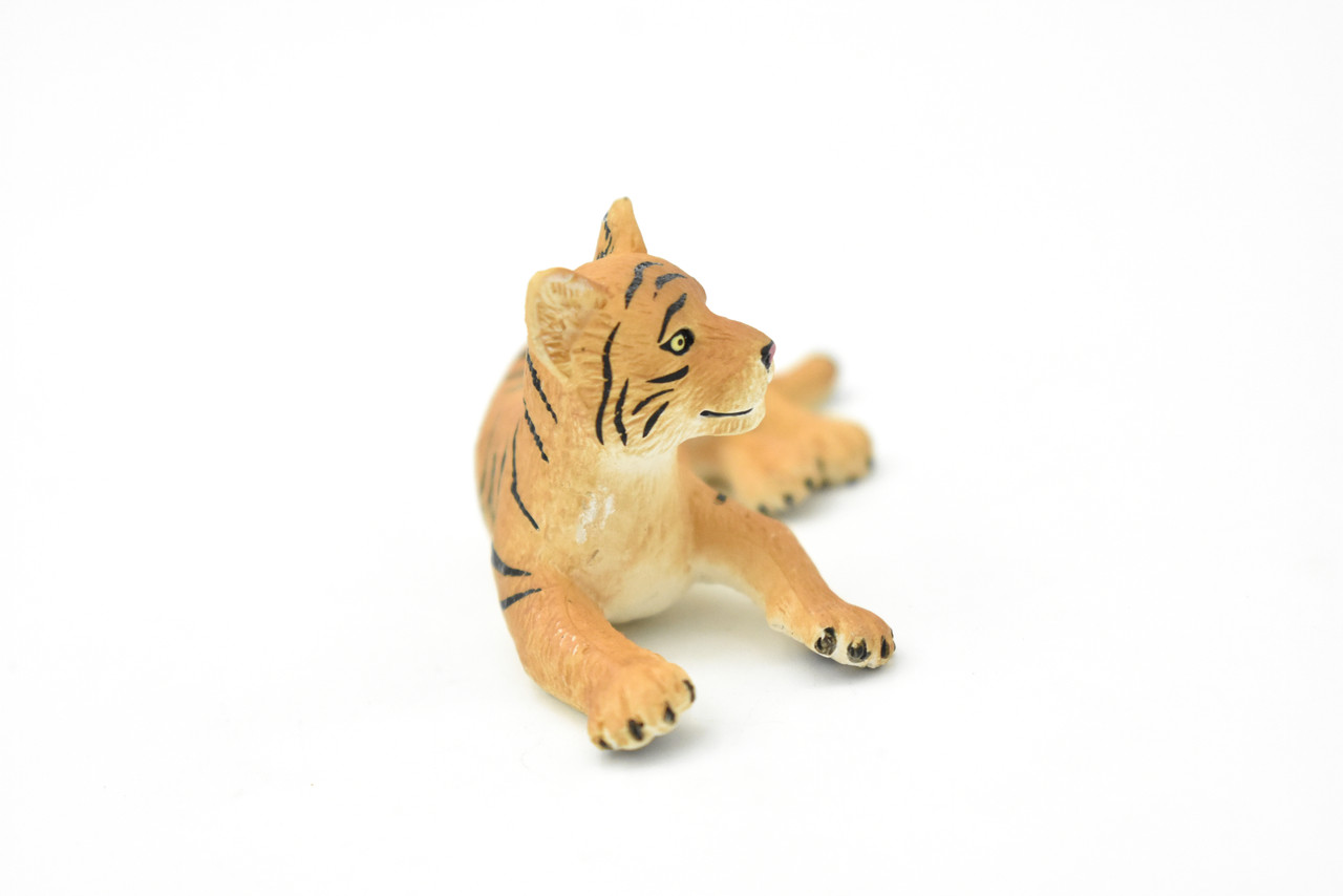 Tiger Cub, Laying Down, Realistic Toy Model Plastic Replica Animal, Kids Educational Gift  2.5"  M140 B627