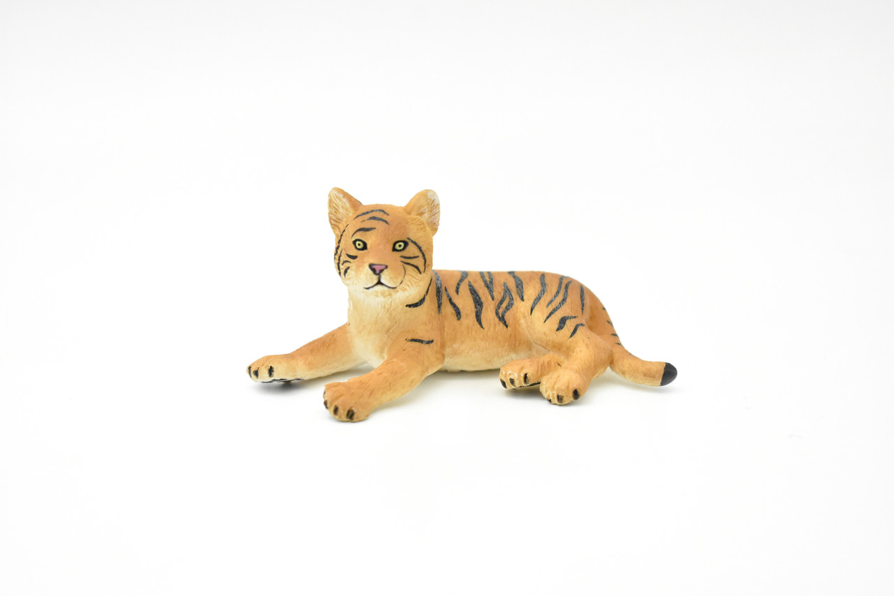 Tiger Cub, Laying Down, Realistic Toy Model Plastic Replica Animal, Kids Educational Gift  2.5"  M140 B627