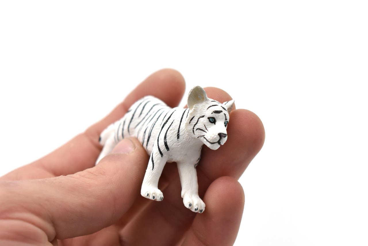 Tiger Cub, White, Realistic Toy Model Plastic Replica Animal, Kids Educational Gift 3" M114 B646