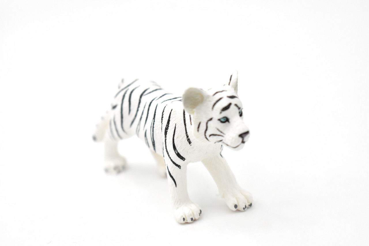 Tiger Cub, White, Realistic Toy Model Plastic Replica Animal, Kids Educational Gift 3" M114 B646