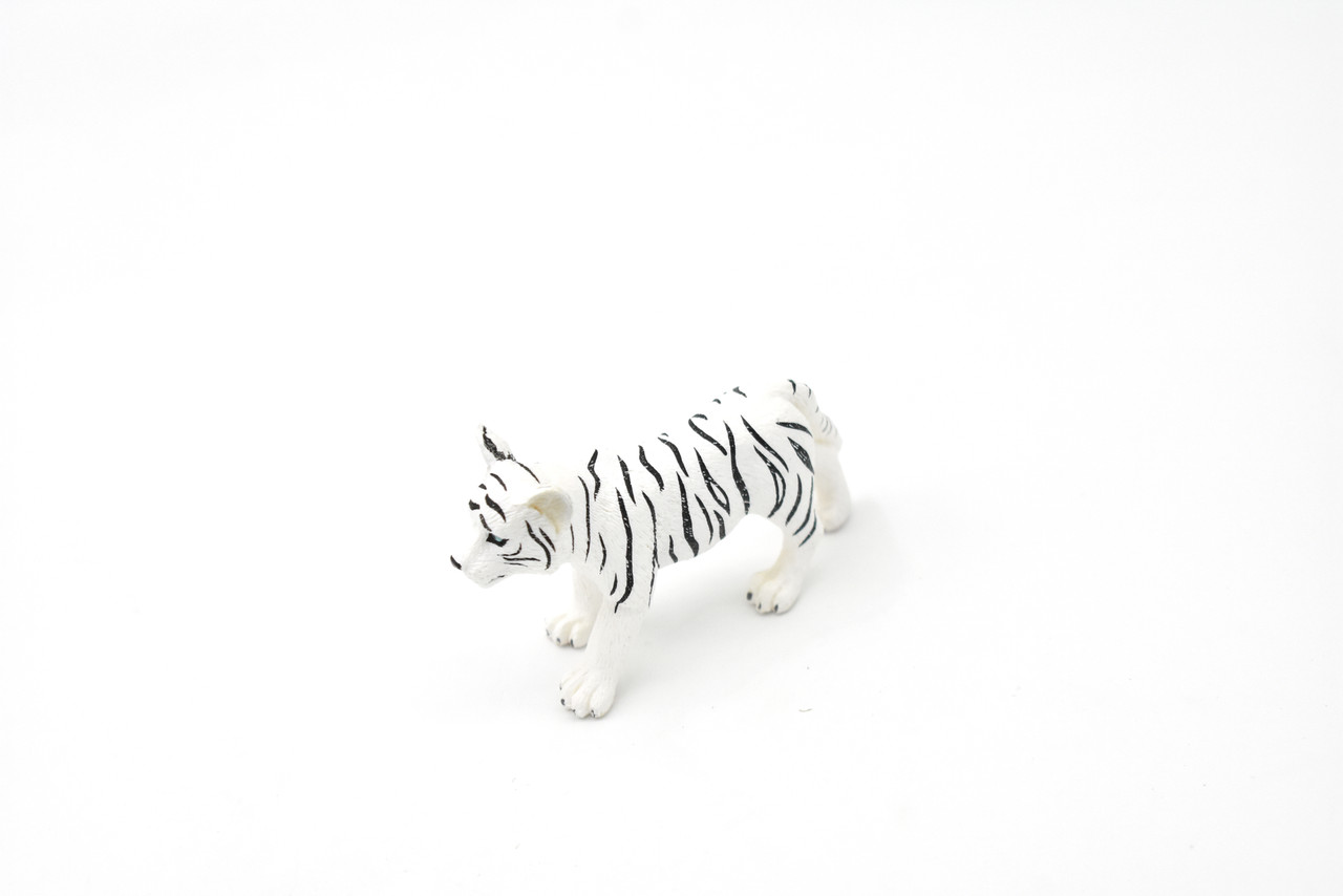 Tiger Cub, White, Realistic Toy Model Plastic Replica Animal, Kids Educational Gift 3" M114 B646