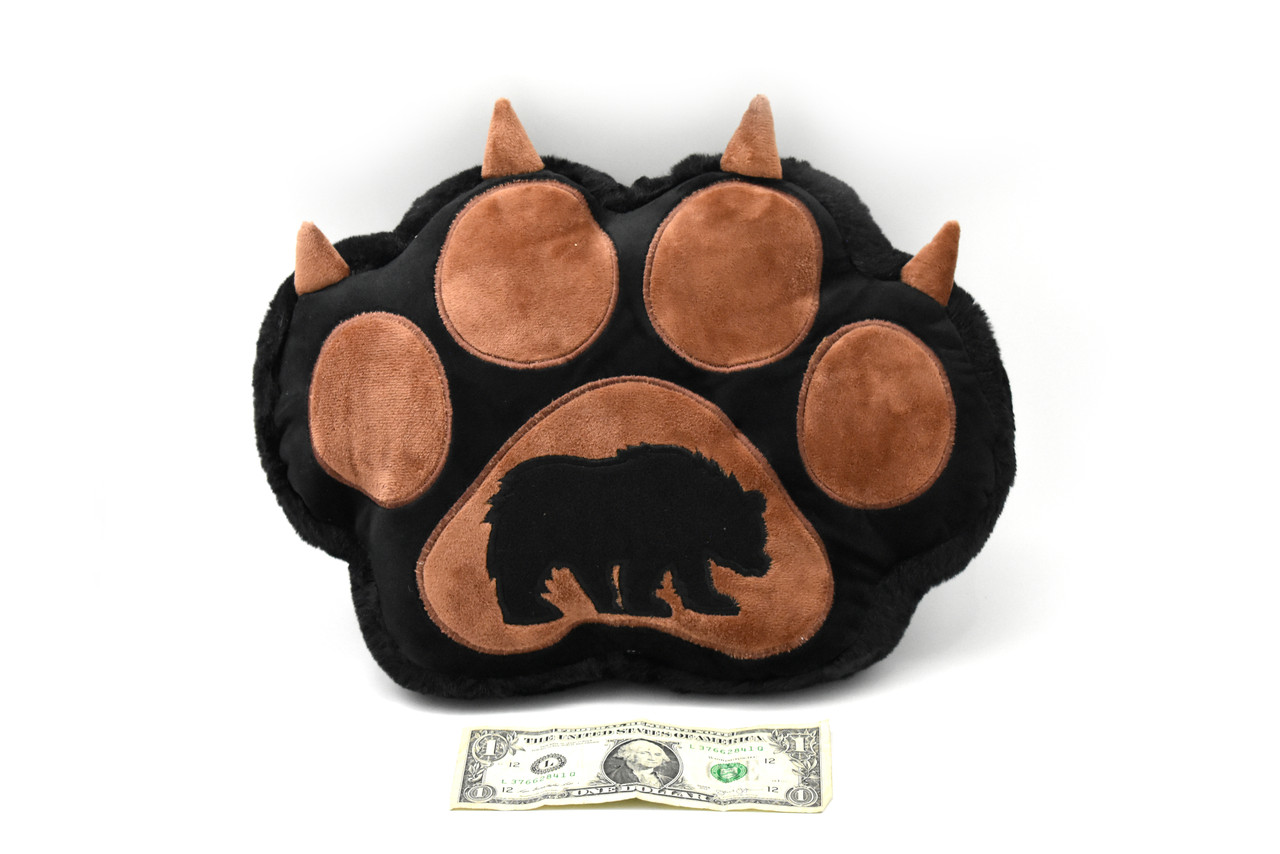 Bear Paw Print Pillow, Realistic Cute Stuffed Animal Plush Toy, Kids Educational Gift 11"  CWG71 BB19