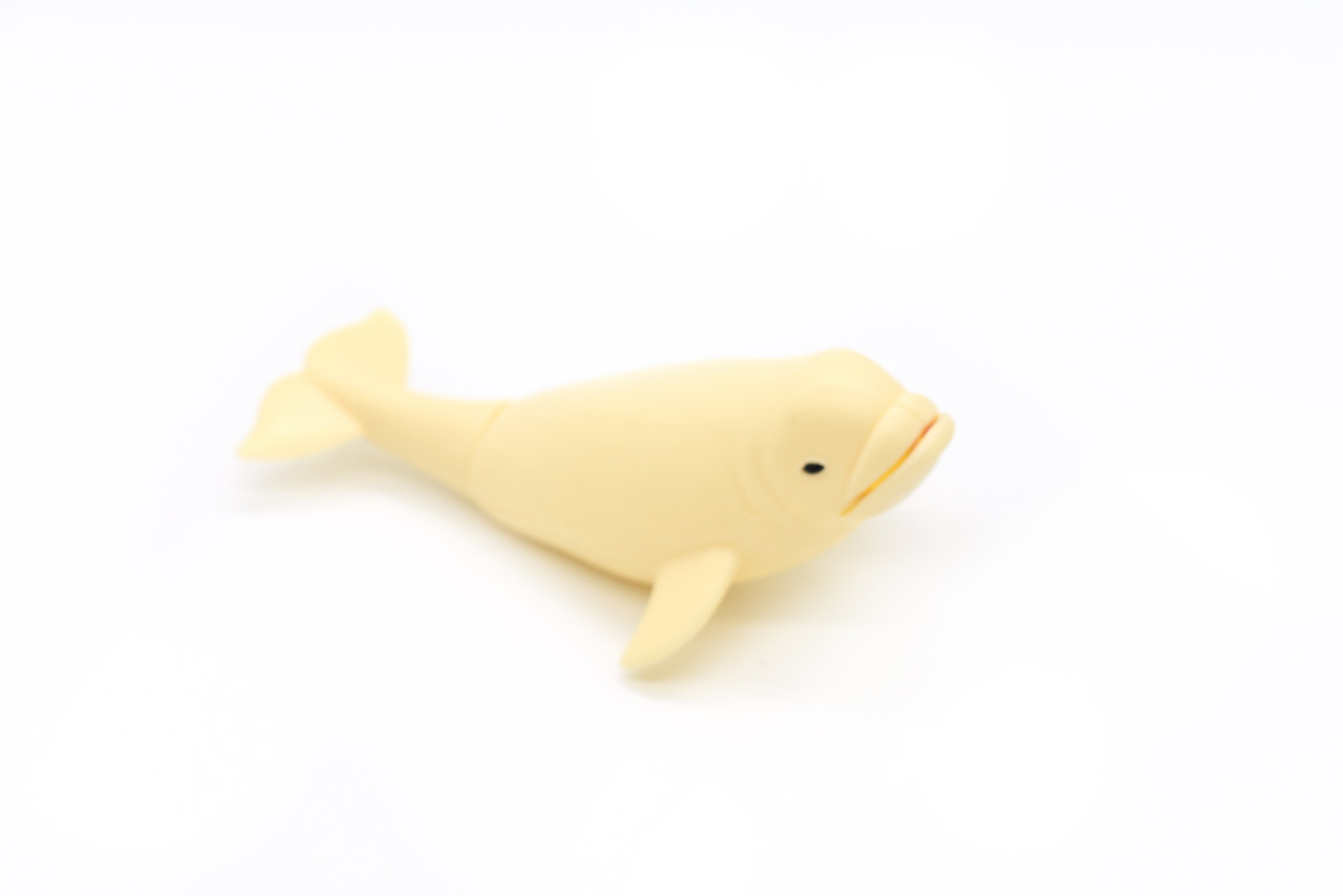 Beluga Whale, Moveable Parts, Very Nice Plastic Design, Educational, Realistic Figure, Lifelike, Replica, Toy, Kids,  5 Inches.