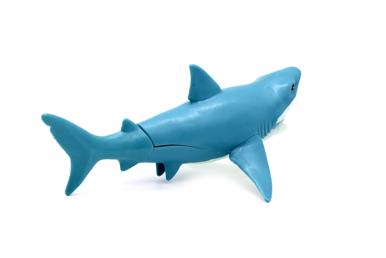 Great White Shark, Moveable Parts, Very Nice Plastic Design, Educational, Realistic Figure, Lifelike, Replica, Toy, Kids,   6 1/2 Inches Long.