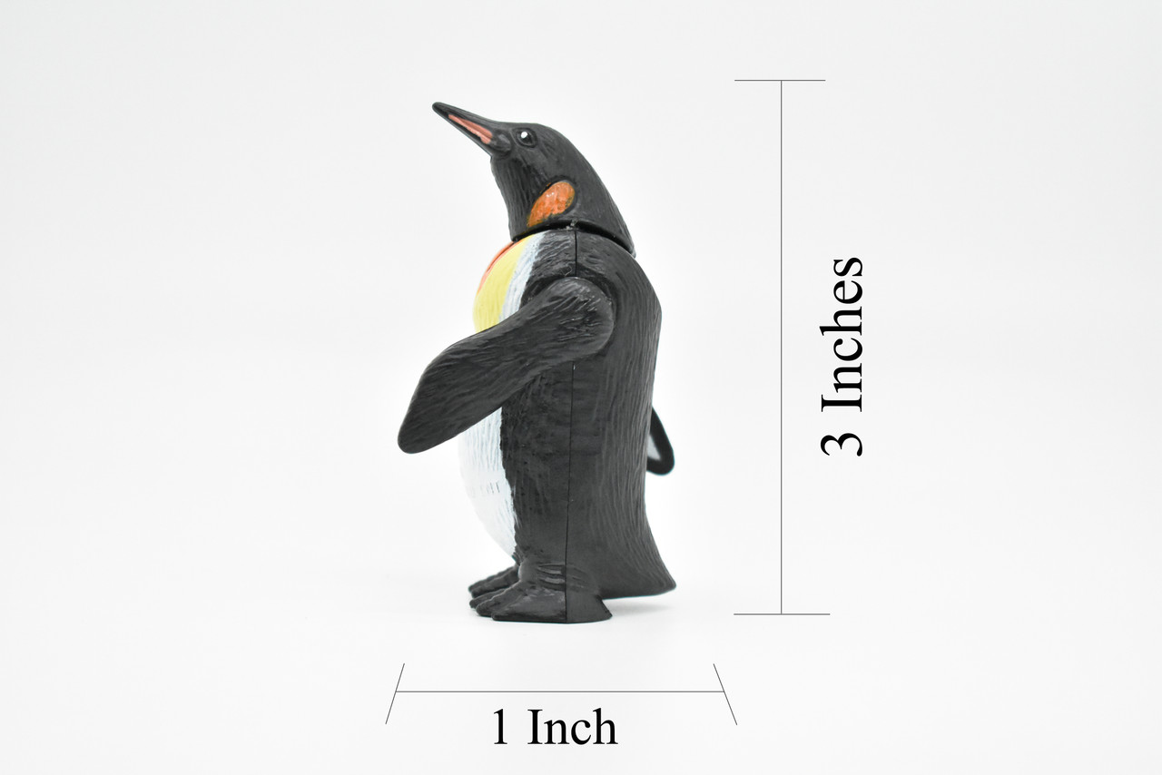 Penguin, Emperor, Movable Parts, Very Nice Plastic Design, Educational, Diorama, Realistic Figure, Lifelike, Replica, Toy, Kids,  3 Inches. 