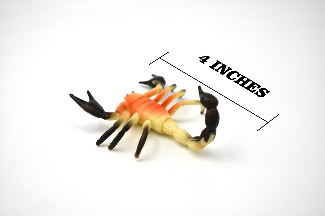 Scorpion, Arachnids, Very Nice Plastic Design, Educational, Diorama, Realistic Figure, Lifelike, Replica, Toy, Kids,  4 Inches.