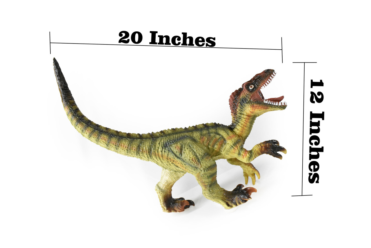 Velociraptor, Dinosaur, Prehistoric, Cretaceous, Museum Quality, Rubber, Hand Painted, Realistic, Figure, Model,  Toy, Kids, Educational, Gift,       20"   CWG73 BB21 