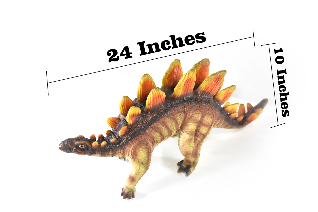 Stegosaurus, Dinosaur, Prehistoric, Cretaceous, Museum Quality, Rubber, Hand Painted, Realistic, Figure, Model, Toy, Kids, Educational, Gift,    24"   CWG74 BB22 