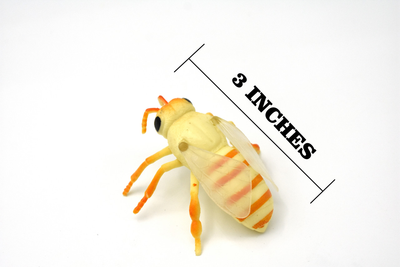 Beetle, Yellow, Flying, Realistic Rubber Model, Bug, Insect, Educational, Hand Painted, Figure, Lifelike, Model, Figurine, Replica, 3 Inches 