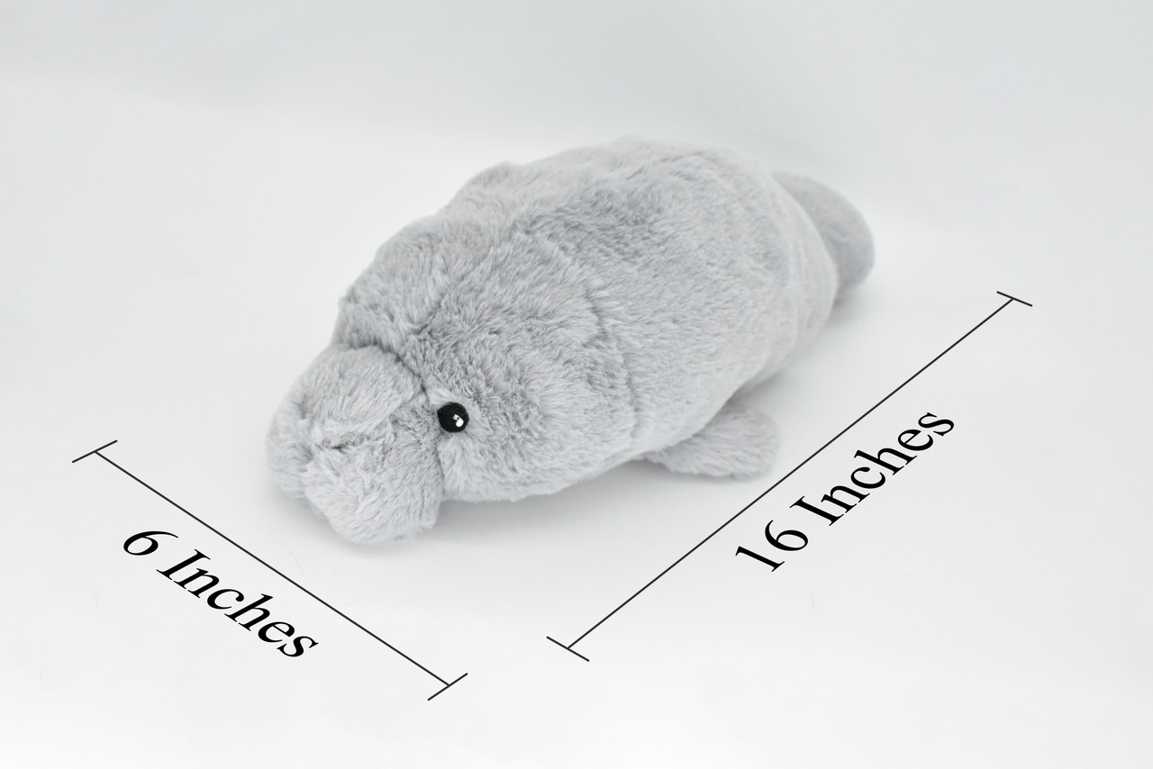 Simulation Manatee Plush Toy - Gray Long Lifelike Dugong Stuffed Toys, Super So