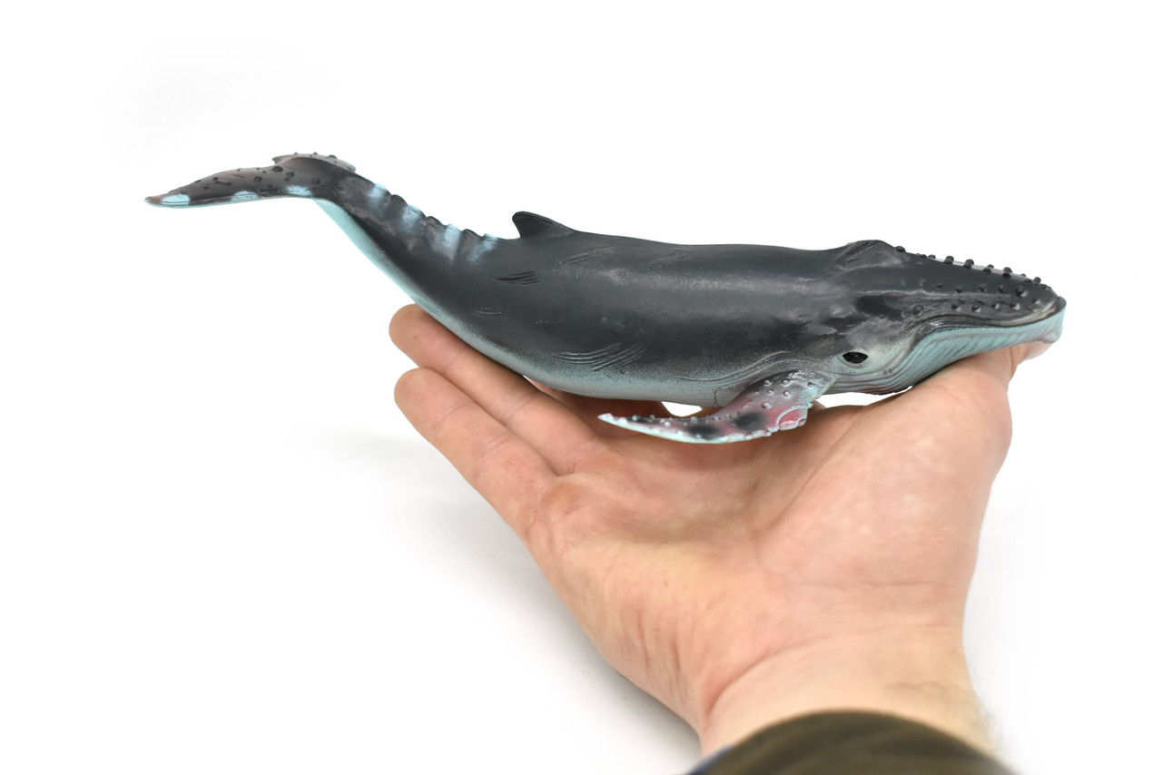 Humpback Whale, Hand Painted, High Quality, Soft Rubber Whale, Realistic, Toy Figure, Model, Replica, Kids, Educational, Gift,    9 Inches