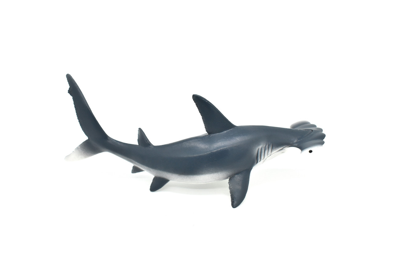 Hammerhead Shark,Very Nice Rubber Fish, Hand Painted, Realistic, Toy Figure, Model, Replica, Kids, Educational,  9 Inches. 