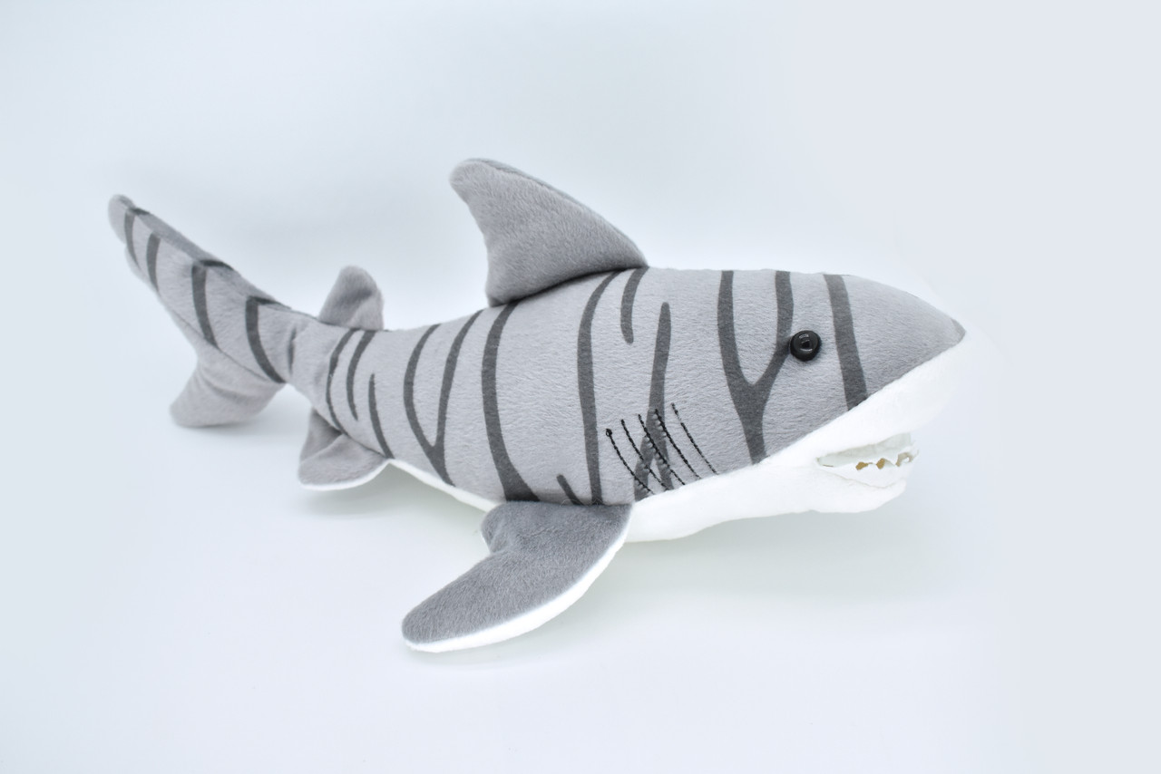 Tiger Shark, Realistic Stuffed Soft Toy Educational Kids Gift Plush Animal  16"   F4371 B470