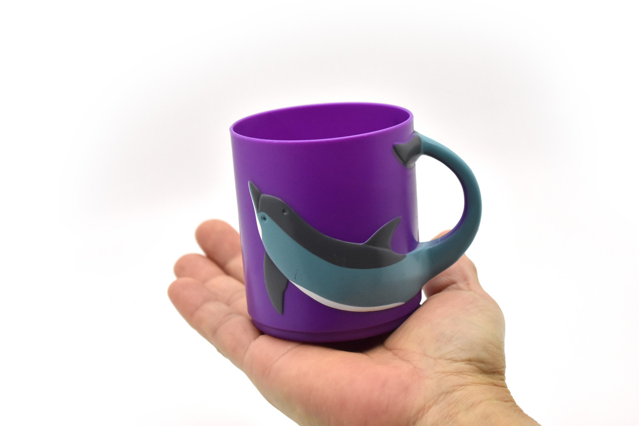 Dolphin, Children's Plastic Drinking Cup, Purple   3"   - F652 B128