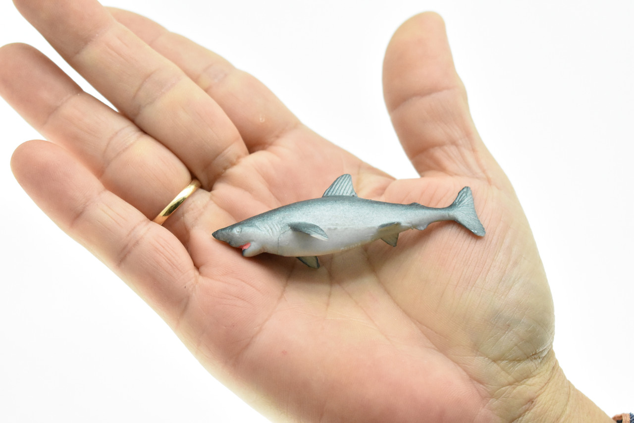 Great White Shark, Very Nice Rubber Design, Hand Painted, Realistic, Figure, Toy, Kids, Educational, Gift,        3"   