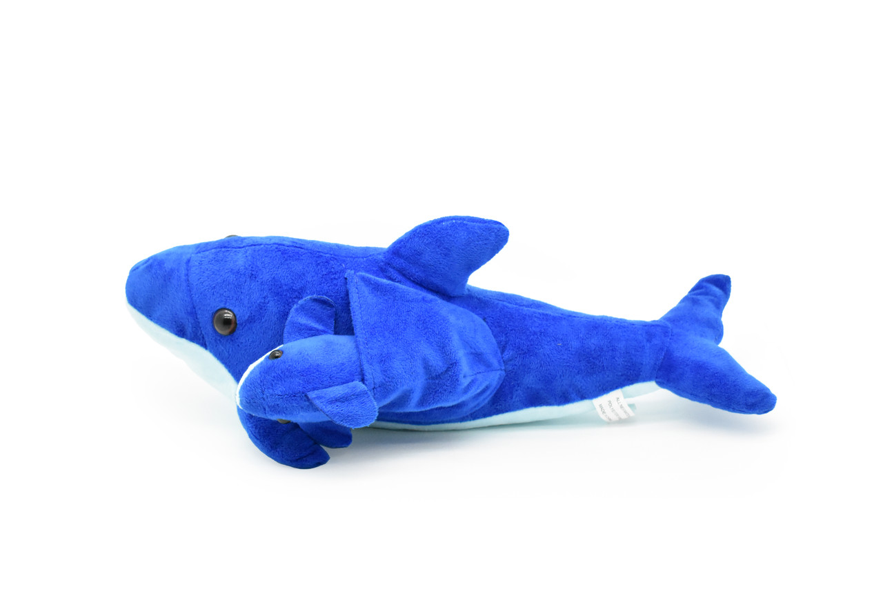 Dolphin with Baby, Plush Animal, Soft, Stuffed, Toy, Realistic, Dolphin Design, Educational, Figure, Lifelike, Replica, Gift,      15" 