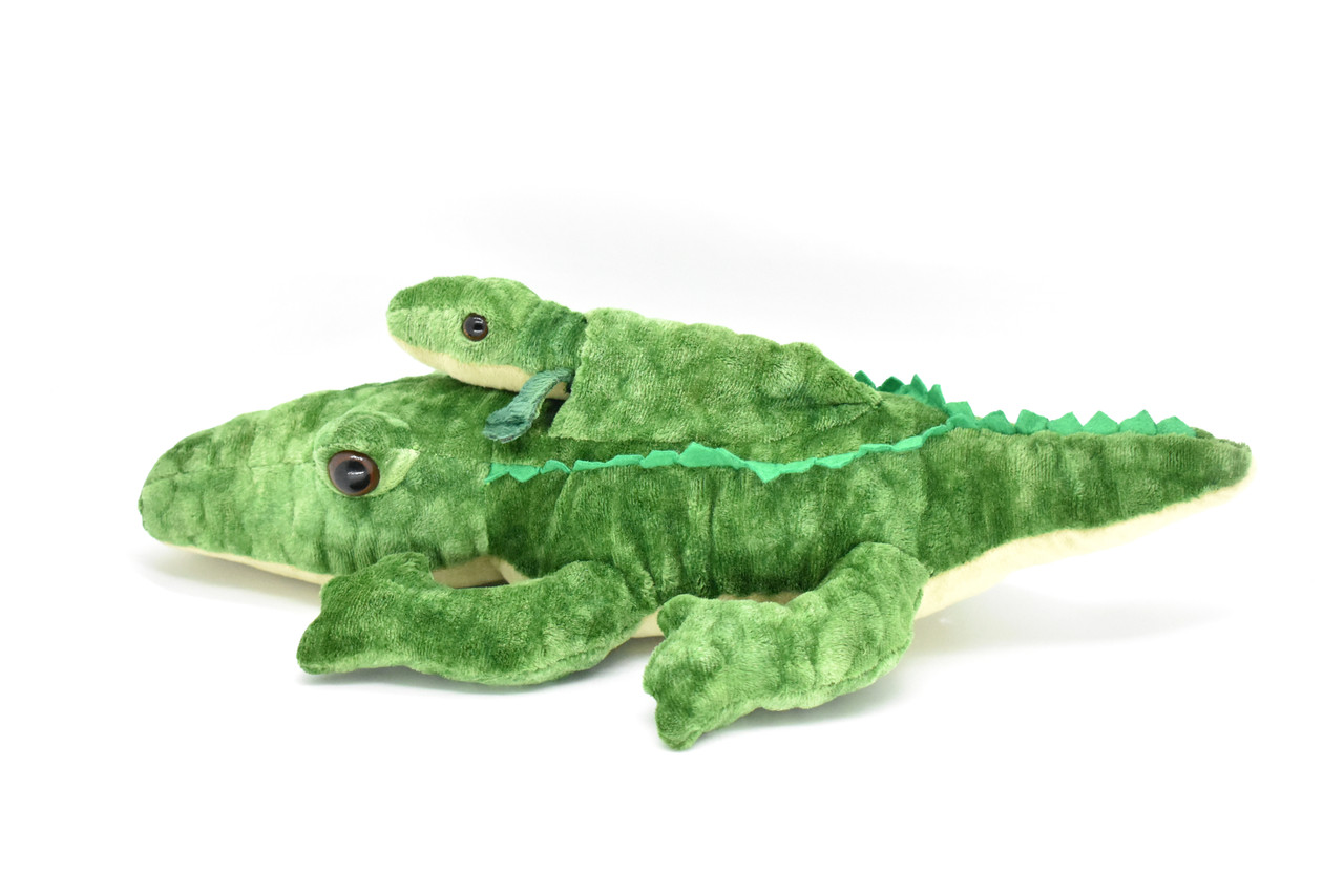 Alligator with Baby, Stuffed Reptile, Educational, Plush Realistic Figure, Lifelike Model, Replica, Gift,      16"      CWG95 B411