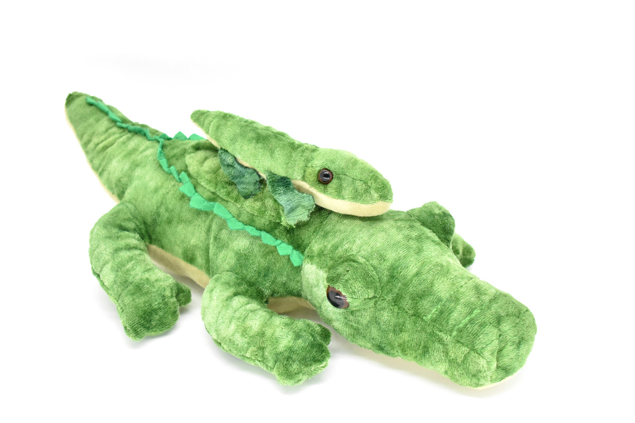 Alligator with Baby, Stuffed Reptile, Educational, Plush Realistic Figure, Lifelike Model, Replica, Gift,      16"      CWG95 B411
