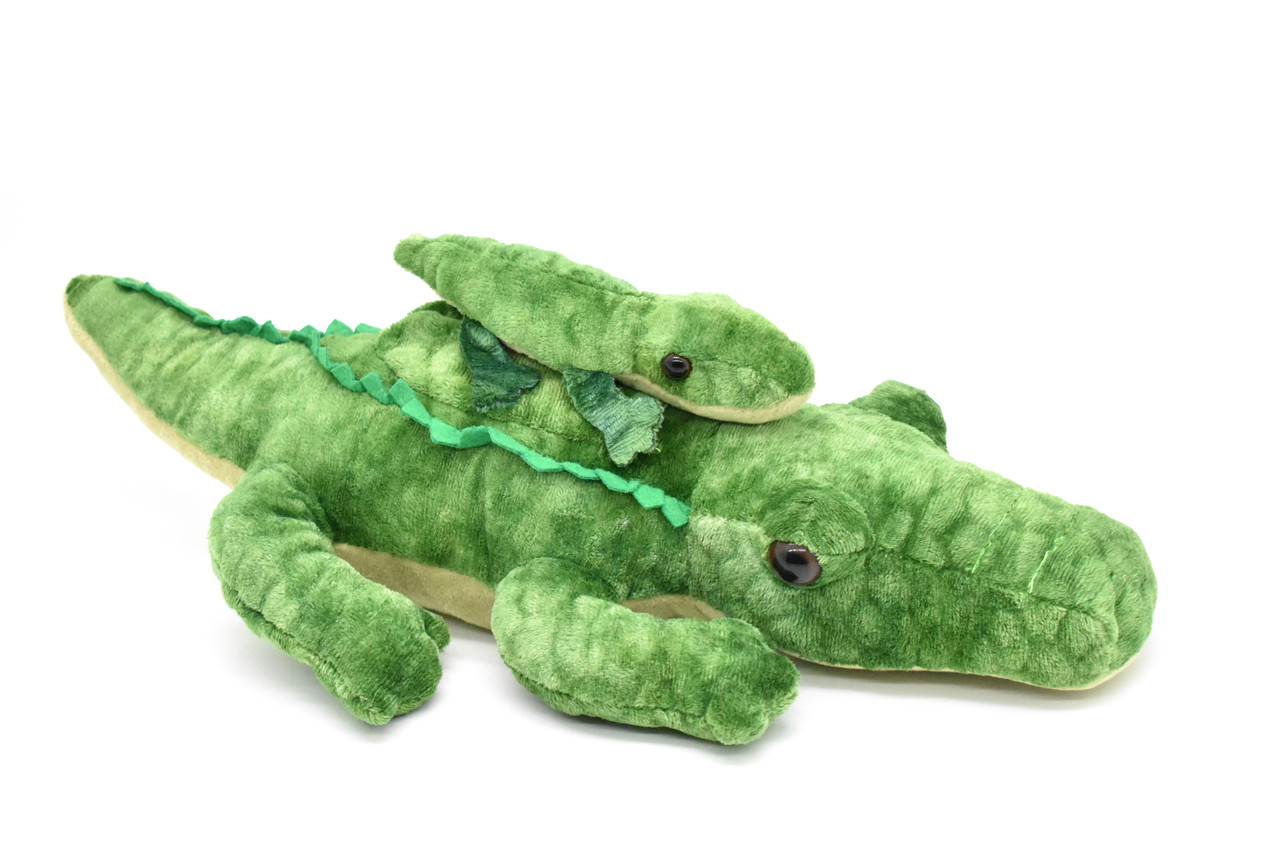 Alligator with Baby, Stuffed Reptile, Educational, Plush Realistic Figure, Lifelike Model, Replica, Gift,      16"      CWG95 B411