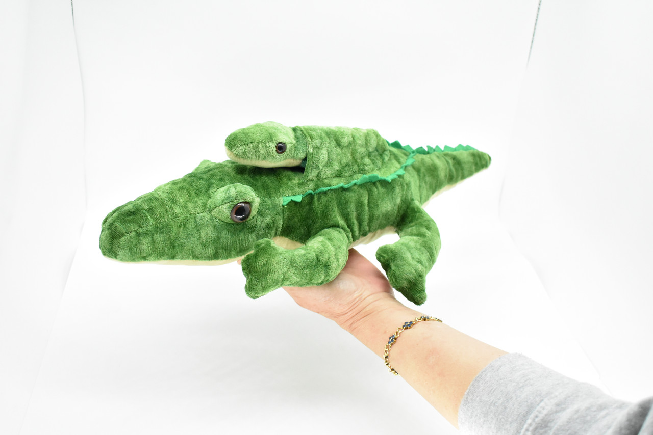 Alligator with Baby, Stuffed Reptile, Educational, Plush Realistic Figure, Lifelike Model, Replica, Gift,      16" 