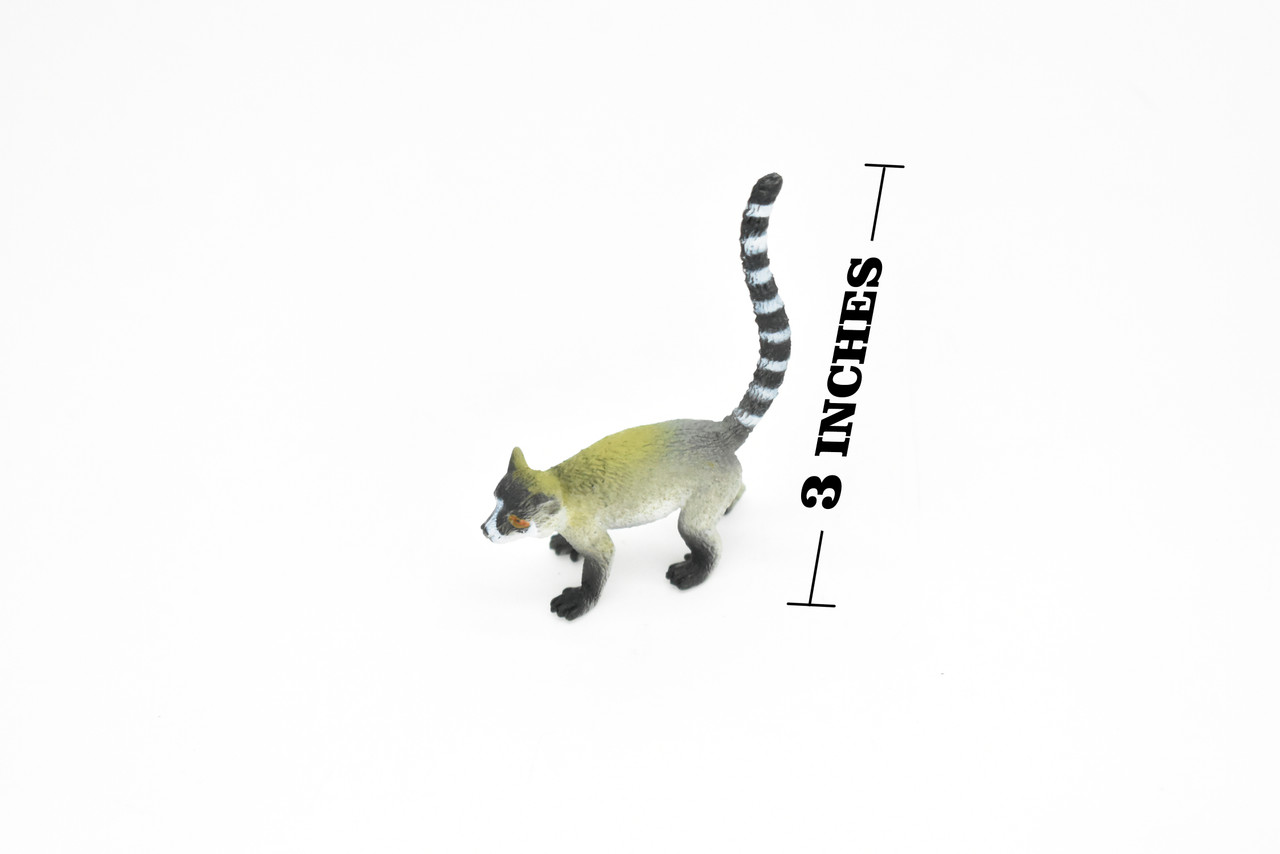 Ringtail Lemur, Ring-Tailed, Very Nice Plastic Animal Figure, Model, Figure, Figurine, Educational, Animal, Kids, Gift, Toy,    3"    CWG110 B237