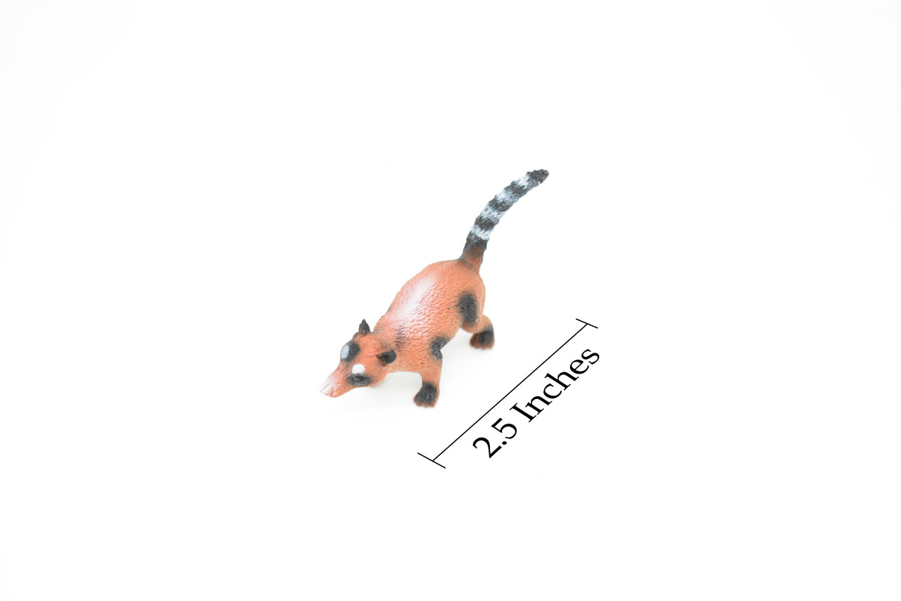 Coatimundi, Coati, White Nose, (Nasua narica), Very Nice Plastic Animal, Hand Painted, Educational, Lifelike, Diorama Model, Toy, Kids,  2 1/2 Inches. 