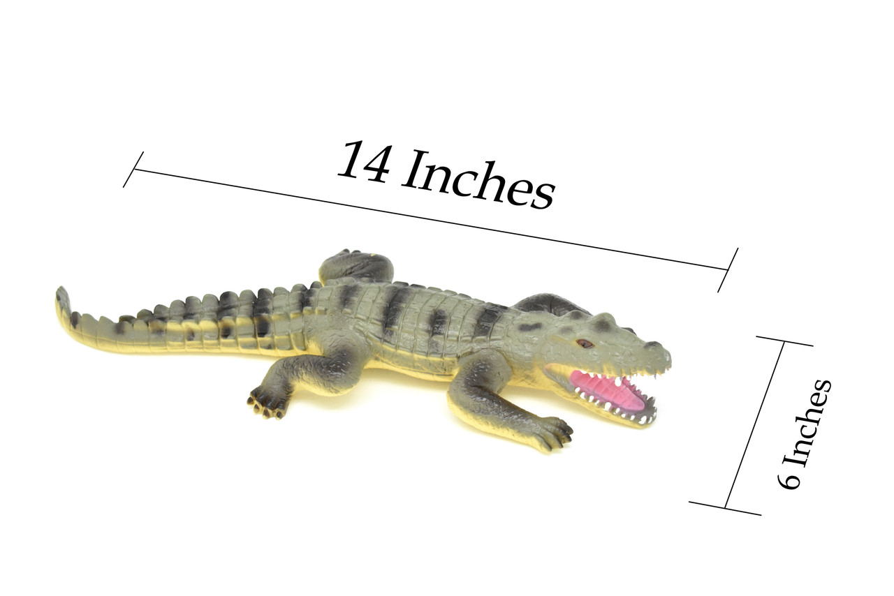 Alligator, Crocodile , Reptile, Realistic Soft Rubber Model, Toy, Kids Educational Gift, Animal, Figure        14" 