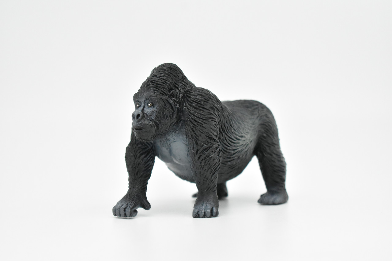 Gorilla Toy, Museum Quality Figure Model Plastic Replica, Figurine, Educational, Animal, Kids, Gift, Hand Painted     3 1/2 "     CWG167 BB40