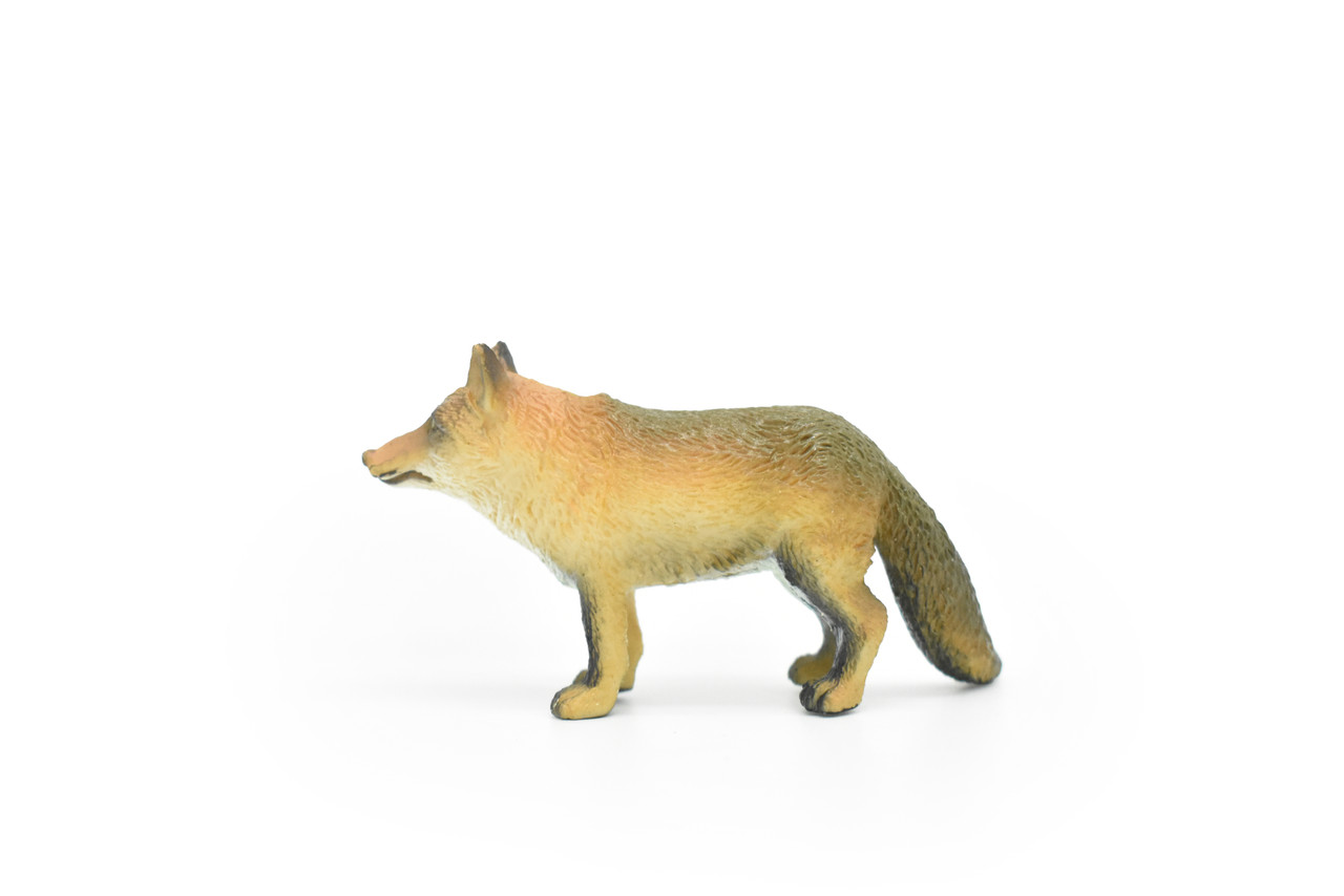Red Fox, Canidae, Vulpes vulpes, Hand Painted, Realistic, Very Nice Plastic Design, Caninds, Animal,  Educational, Diorama Model, Lifelike, Toy, 3 Inches. 