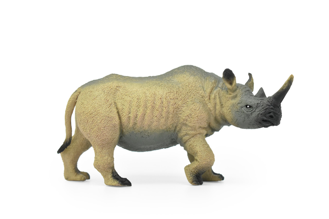 Rhino, Museum Quality Realistic Toy  , Plastic Replica, Educational, Figure, Figurine, Animal, Life Like, Model Hand Painted        6"     CWG180 BB44