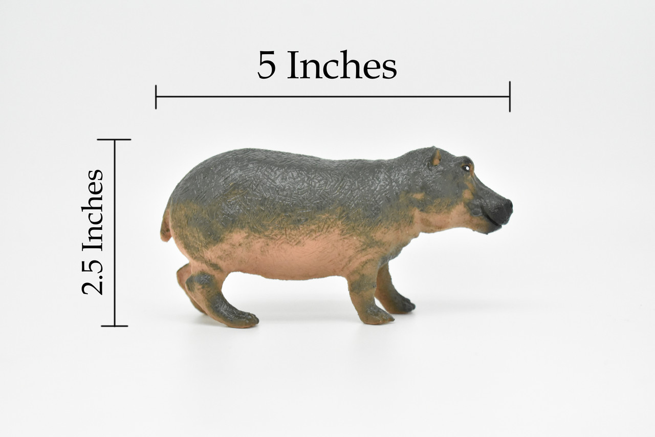 Hippo, Hippopotamus, Very Nice Plastic Design, African Animal Figure, Educational, Figure, Lifelike, Diorama Model, Figurine, Replica, Toy, Kids,  5 Inches.  