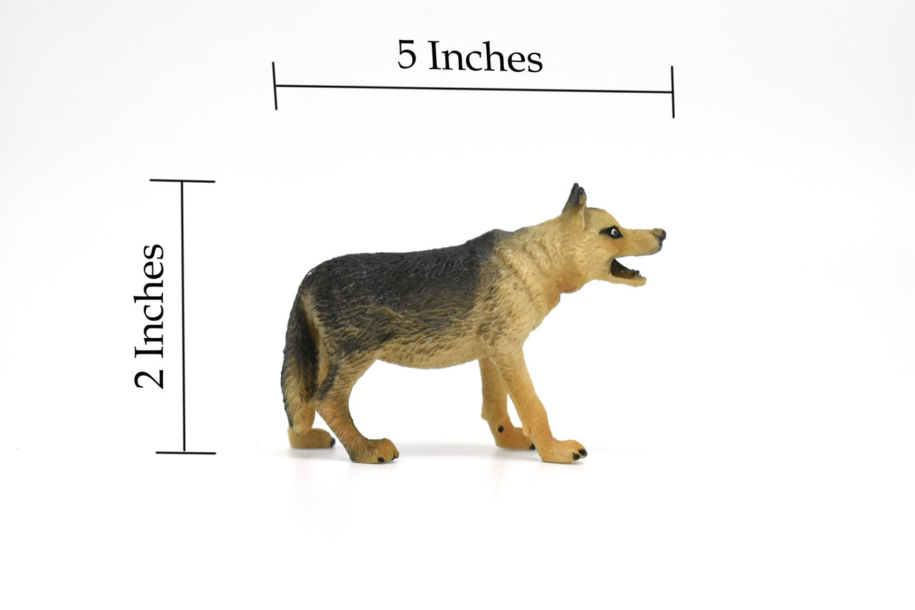 Wolf, Museum Quality, Realistic Plastic Animal Design, Educational, Hand Painted, Figure, Lifelike, Model, Figurine, Replica, Gift,       3"     CWG189 BB44  