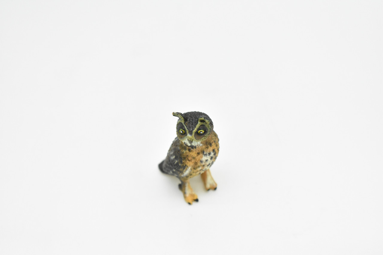 Owl, Great Horn Owl, Museum Quality, Realistic, Plastic, Bird Design, Educational, Hand Painted, Figure, Lifelike, Model, Figurine, Replica, Gift,    2"    CWG196 BB45