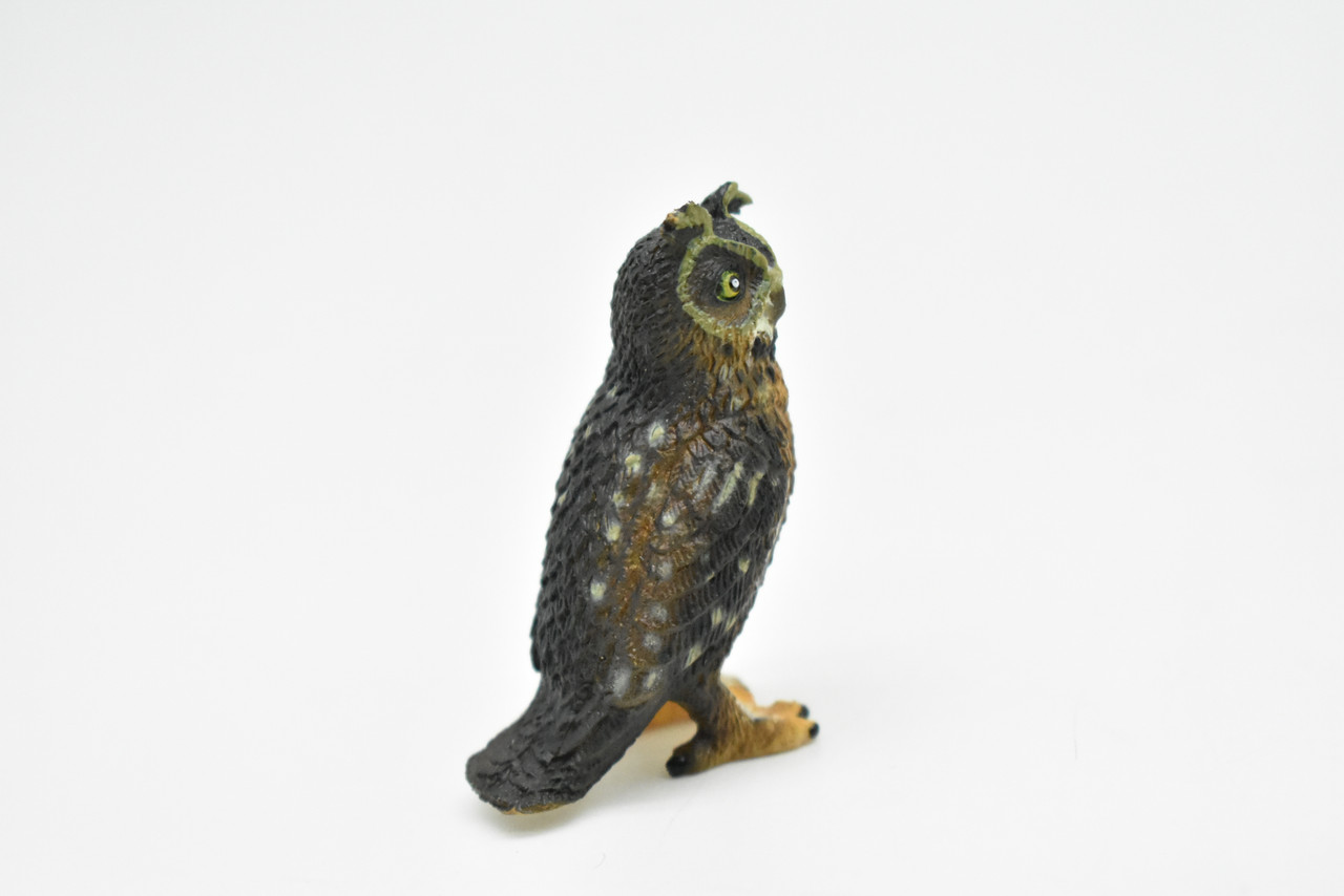 Owl, Great Horn Owl, Museum Quality, Realistic, Plastic, Bird Design, Educational, Hand Painted, Figure, Lifelike, Model, Figurine, Replica, Gift,    2"    CWG196 BB45